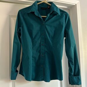 Teal long sleeve button up shirt